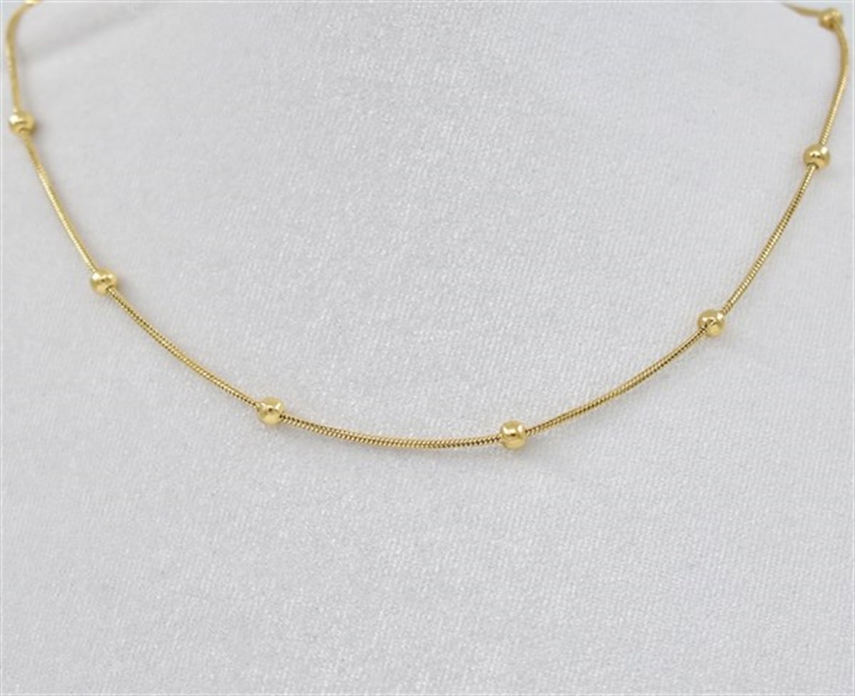 D-Model Kolye Gold Altın Kapama Kolye