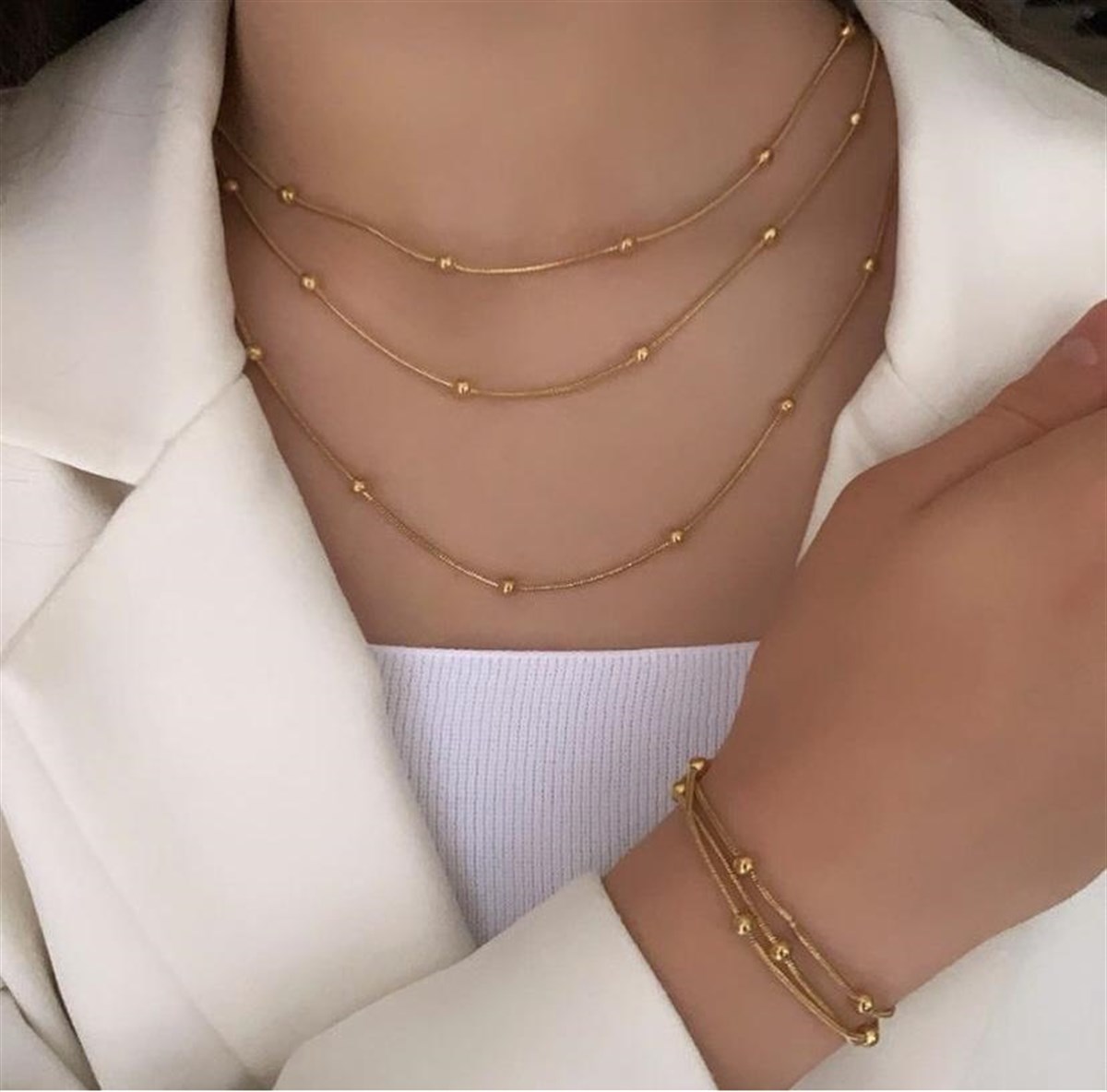 Dorika Üçlü Gold Altın Kaplama Set