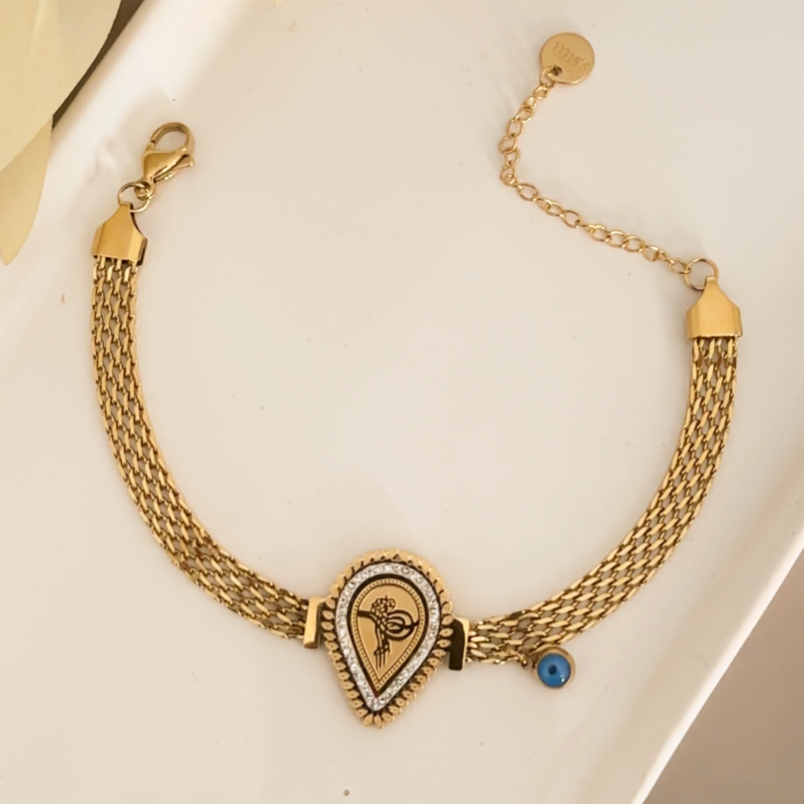 Tuğra Model  Altın Kaplama Çelik Bileklik