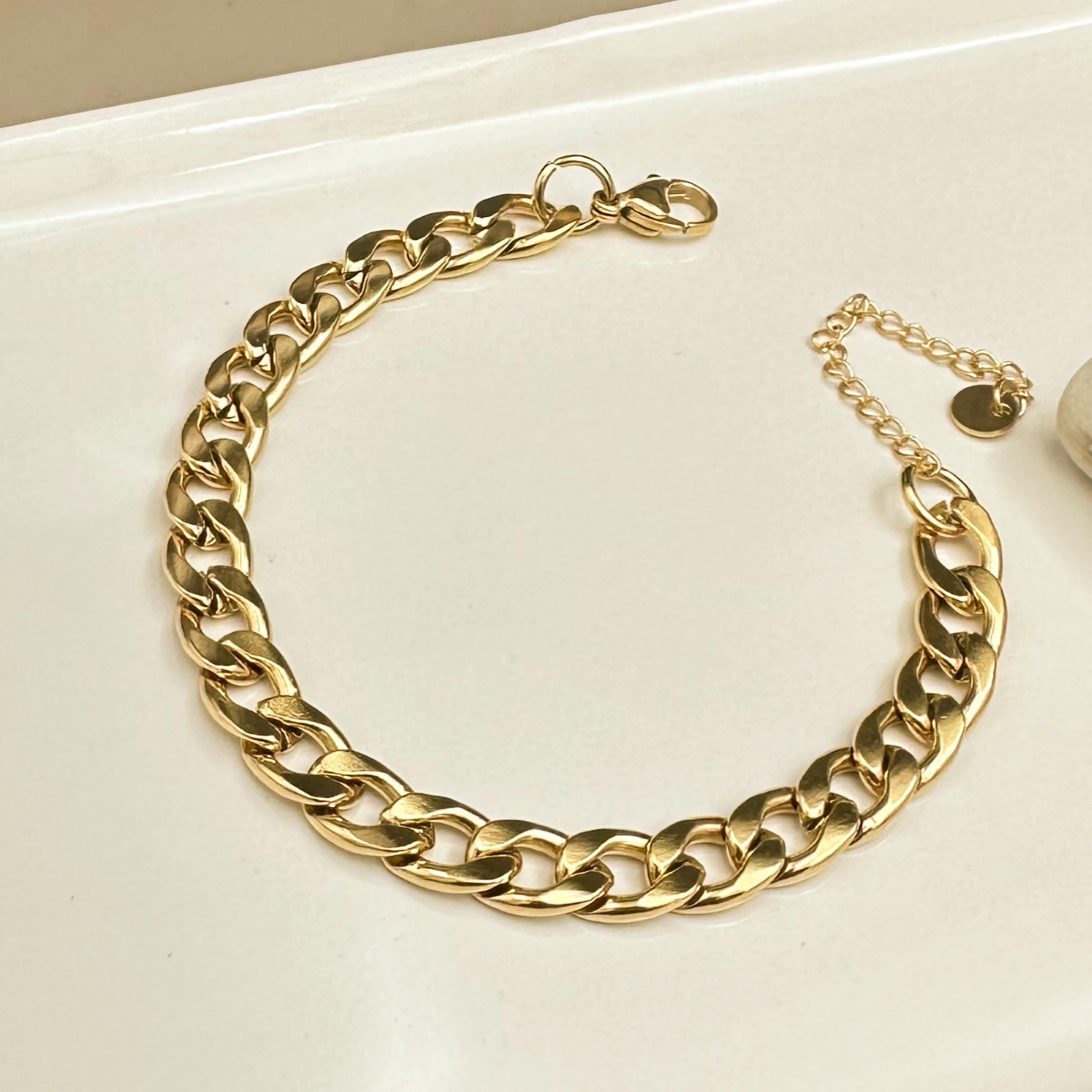 Zeus Zincir Altın Kaplama Çelik Bileklik