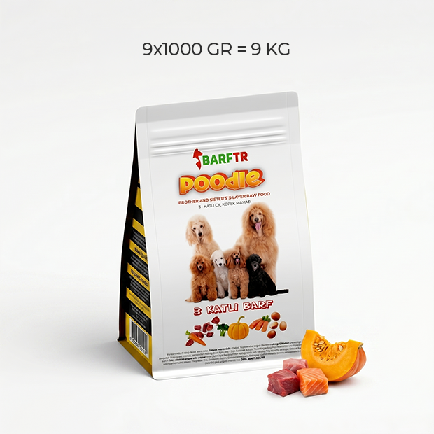 3 Katlı Barf Köpek Maması 9 Kg 1000 gr Tekli Ambalajlarda
