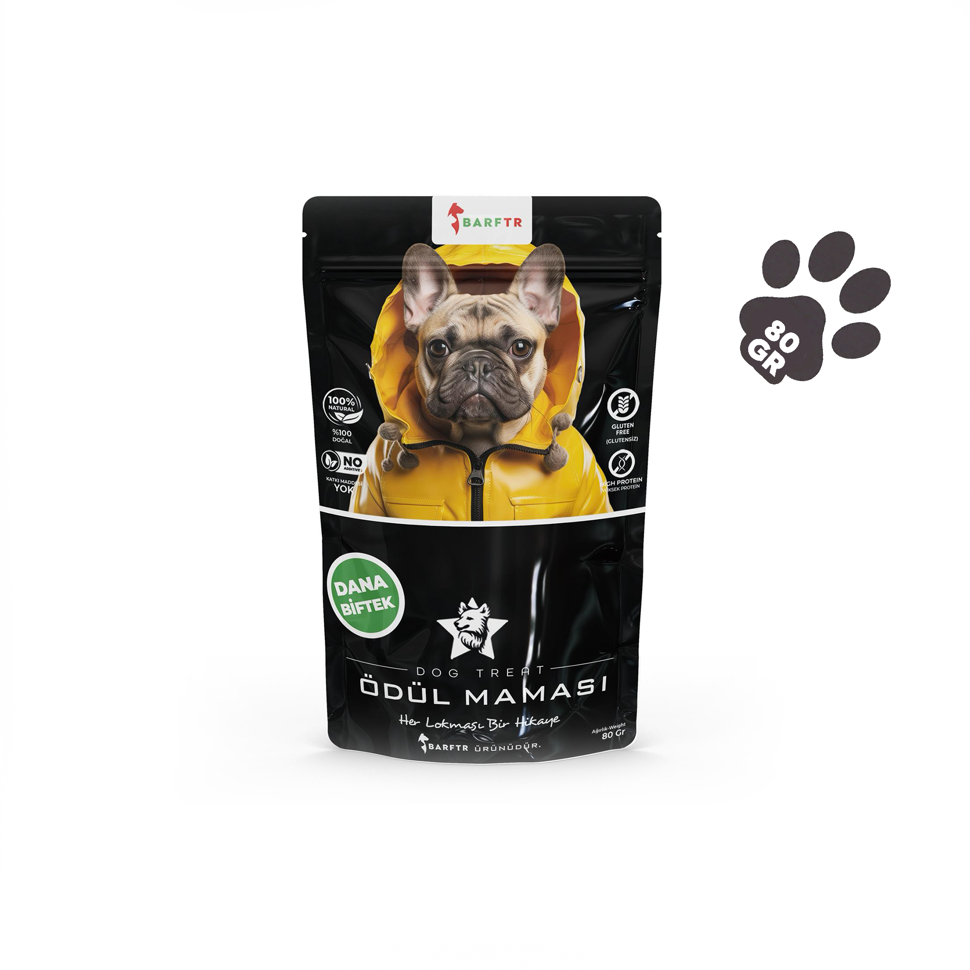 Dana Biftek Parçaları Eğitim Ödül Maması 80 GRAM Köpekler İçin