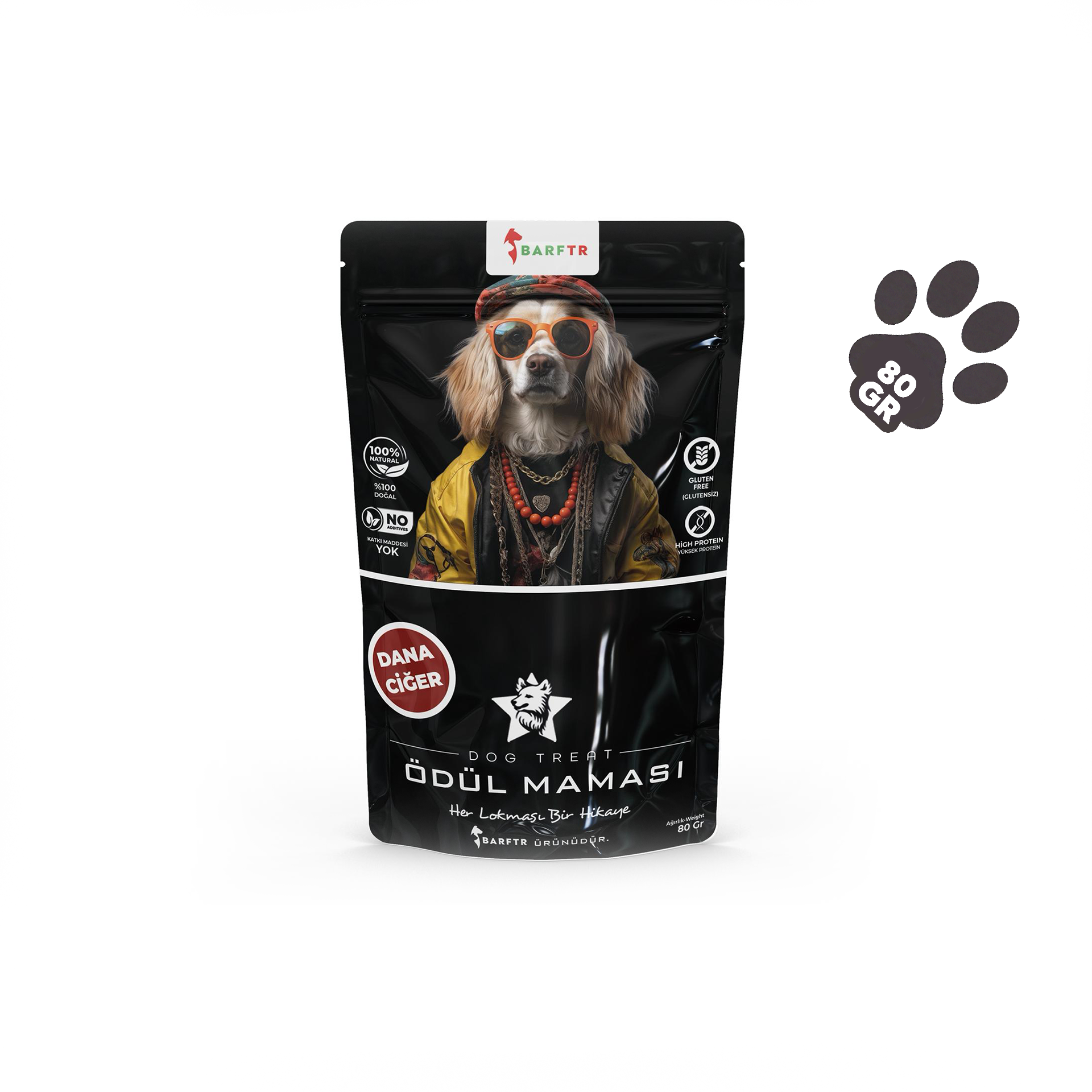 Dana Ciğer Parçaları Atıştırmalık  Ödül Maması  80 GRAM Köpekler İçin