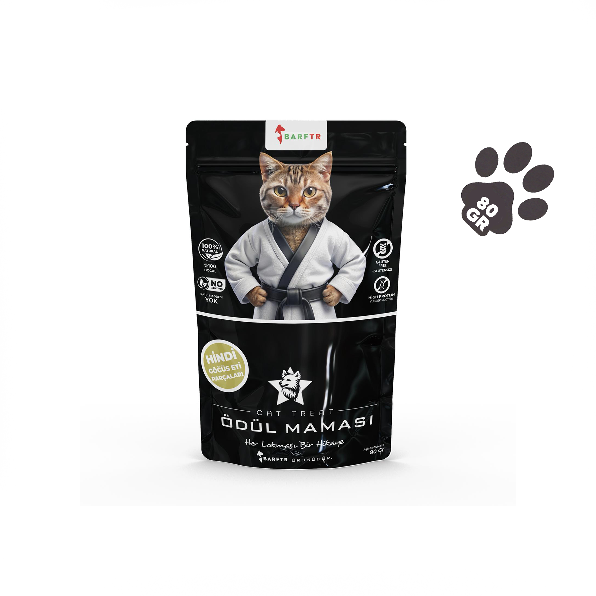 Hindi Göğüs Eti Parçaları Ödül Maması 80 GRAM Kediler İçin