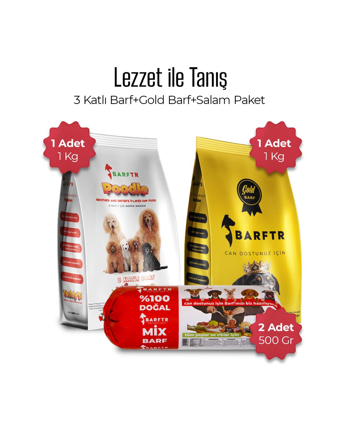 Keşfetme Paketi 1 Adet Mix Barf,1 Adet Gold Barf,1 Adet 3 Katlı Barf