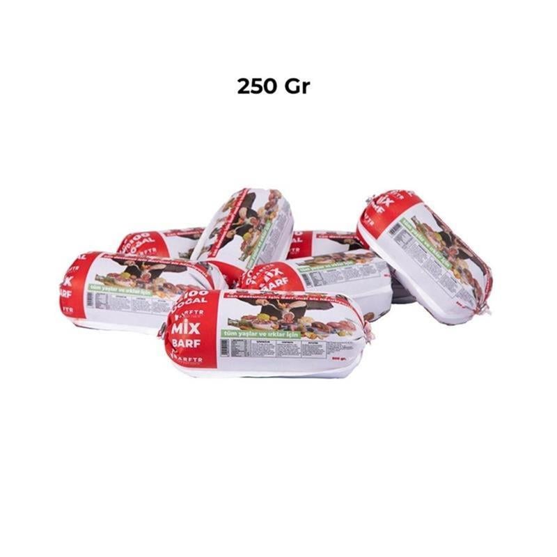Mix Barf 10 kg Salam Paket Köpek Maması 250 GR Tekli Ambalajlarda