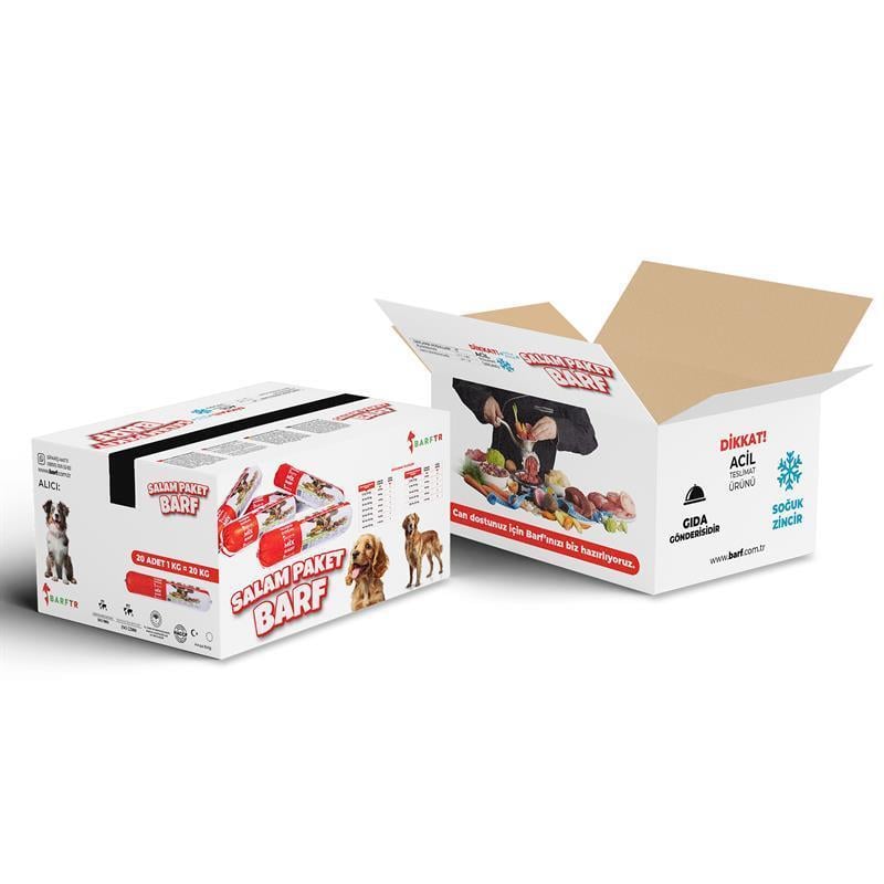 Mix Barf 20 kg Salam Paket Köpek Maması 1000 GR Tekli Ambalajlarda