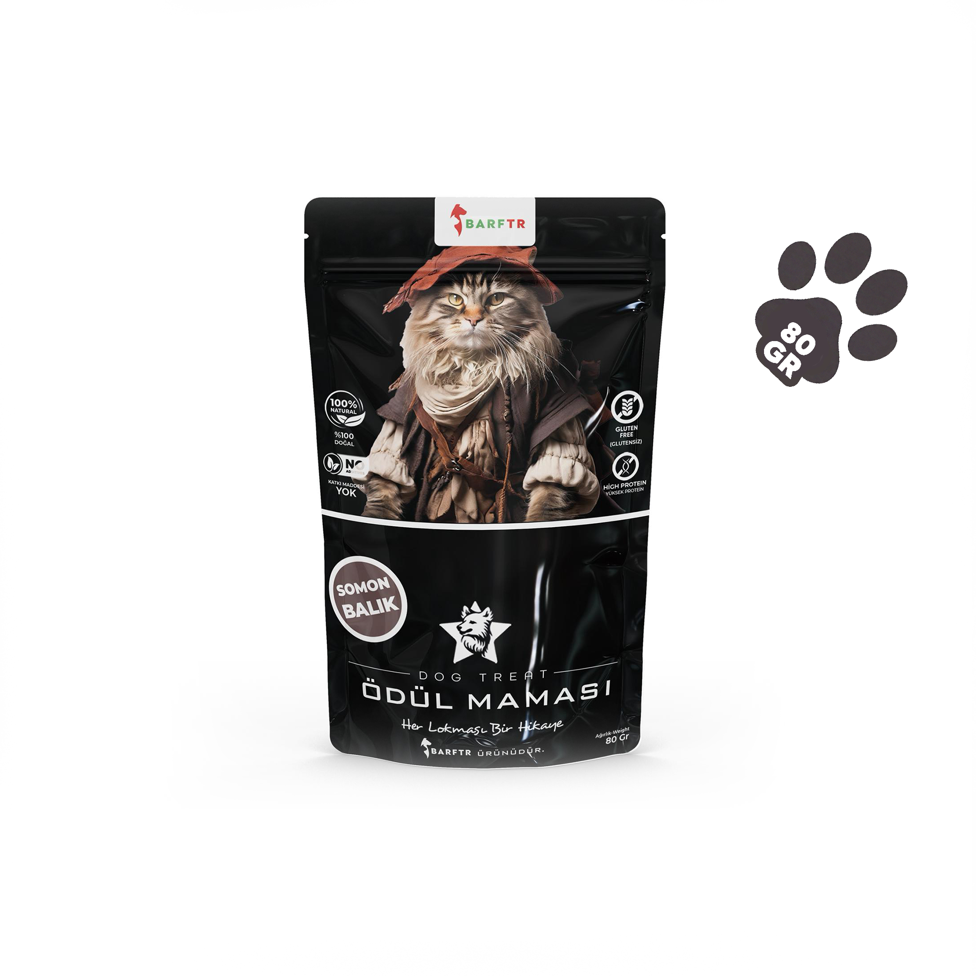 Somon Balık Atıştırmalık Ödül Maması 80 GRAM Kediler İçin