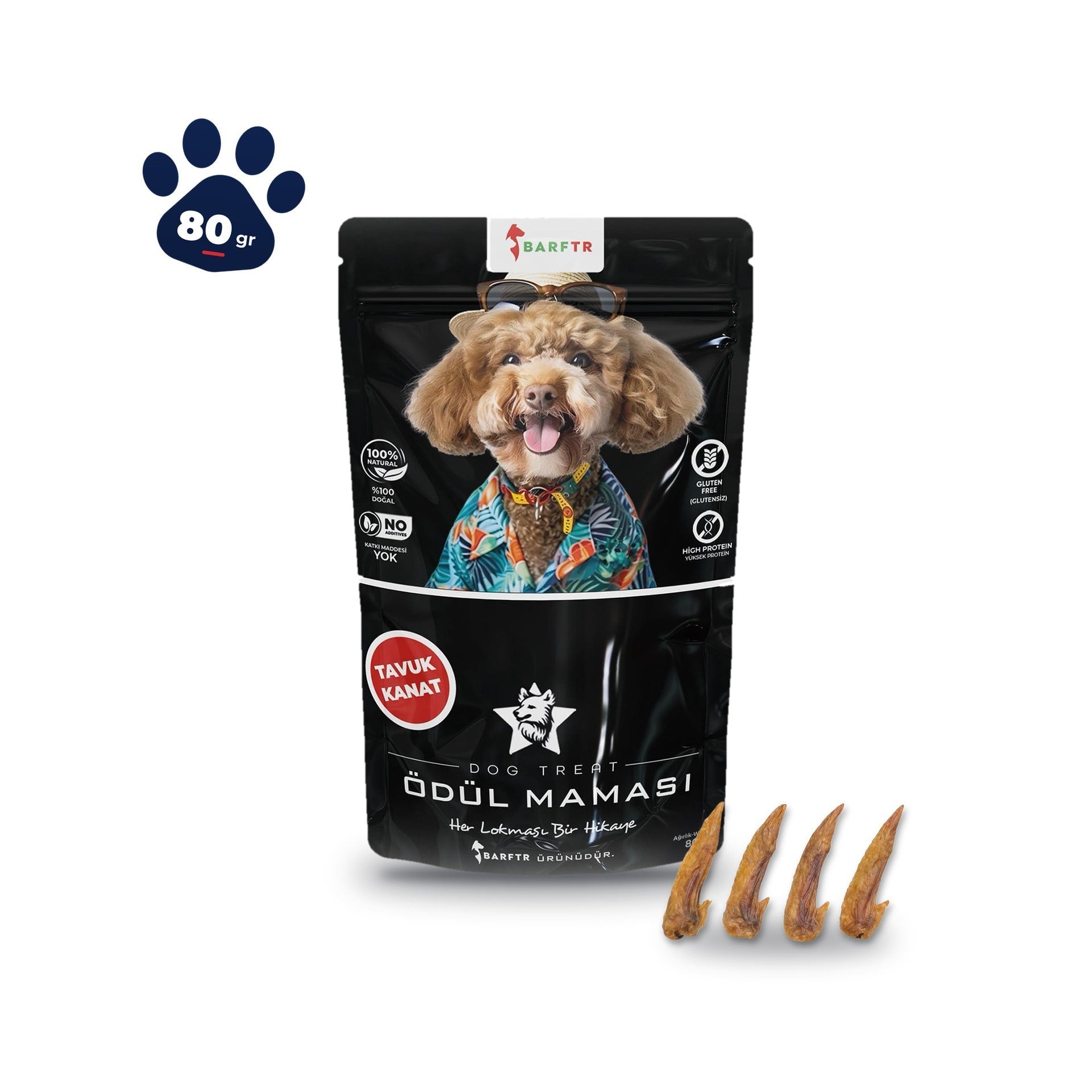 Tavuk Kanat Atıştırmalık Ödül maması 80 Gr Köpekler İçin