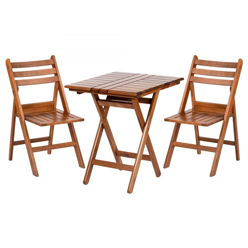 Albatros Ahşap Masa Sandalye Takımları -2 Kişilik Katlanır Bahçe Balkon Set
