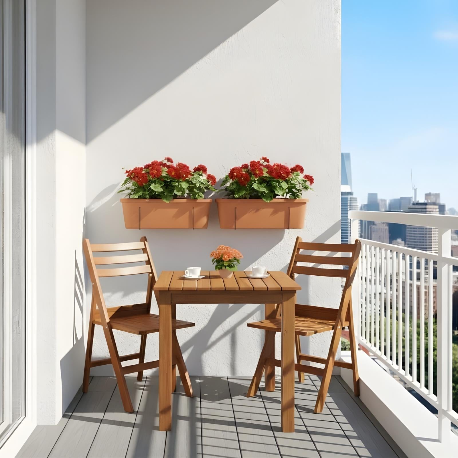 Albatros Katlanır Ahşap Sandalye - Kolçaksız Bahçe Balkon Sandalyesi