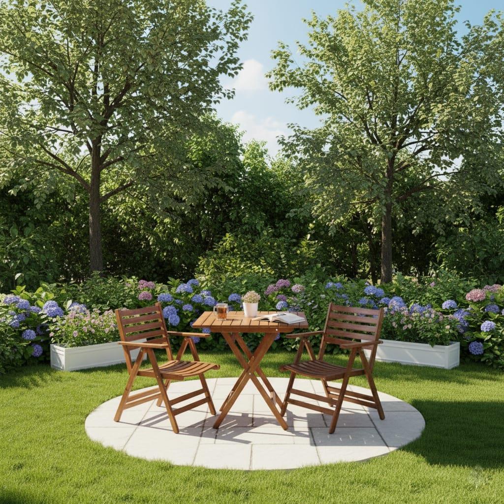 Antalya Ahşap Masa Sandalye Takımları -2 Kişilik Katlanır Bahçe Balkon Set