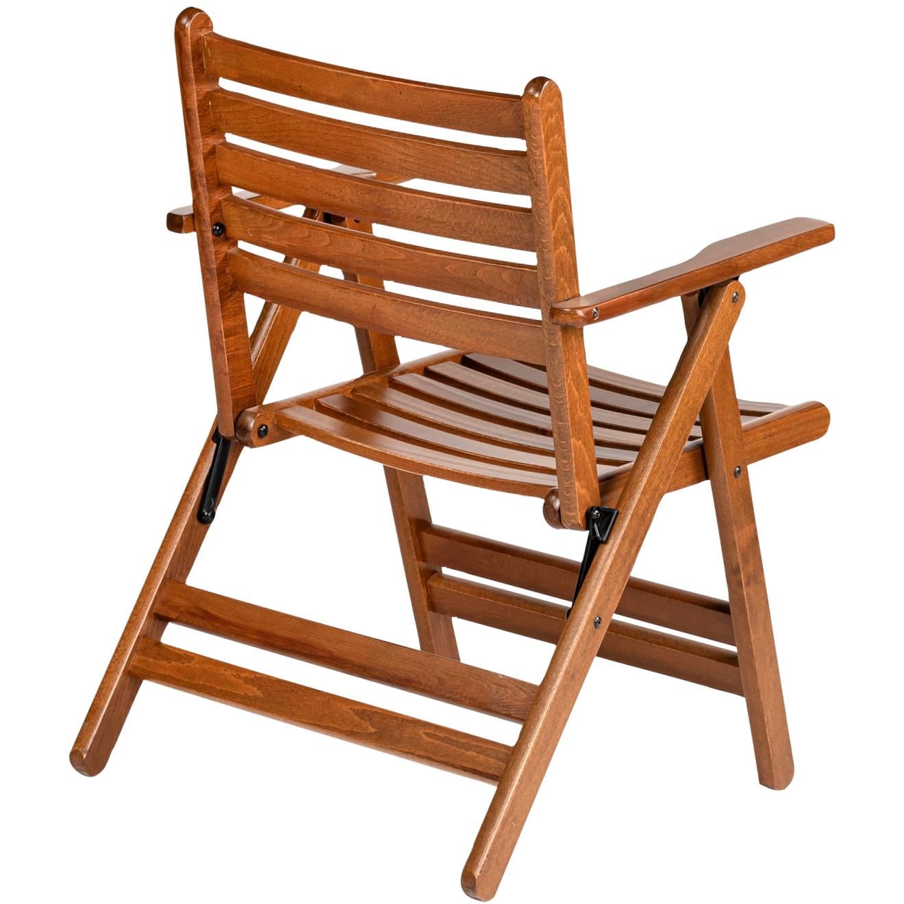 Antalya Kolçaklı Katlanır Sandalye - Ahşap Bahçe Balkon Sandalyesi  (London Chair)