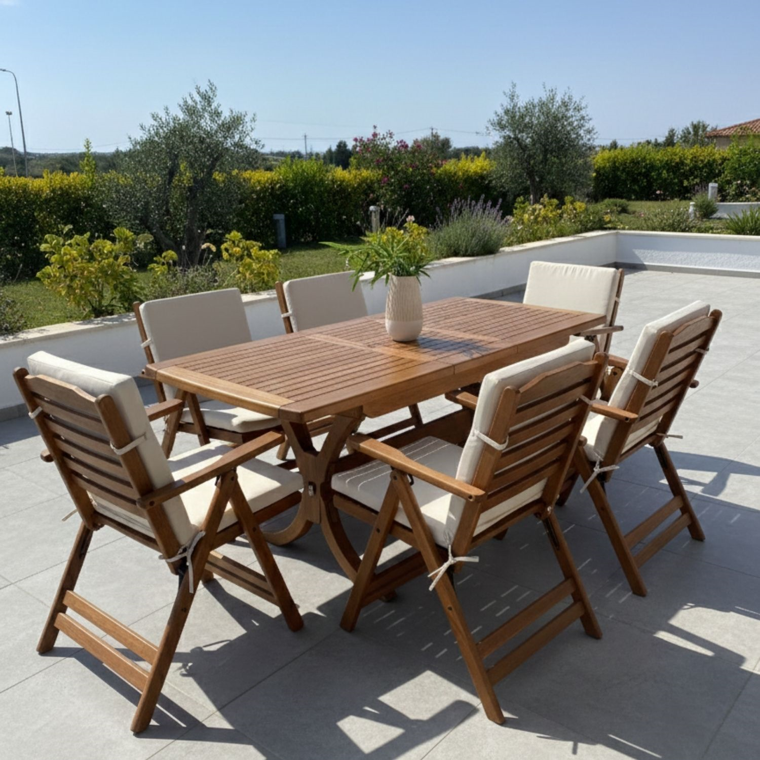 Antalya Side Ahşap Masa Sandalye Takımları - 6, 8, 10, 12 Kişilik Bahçe Balkon Set