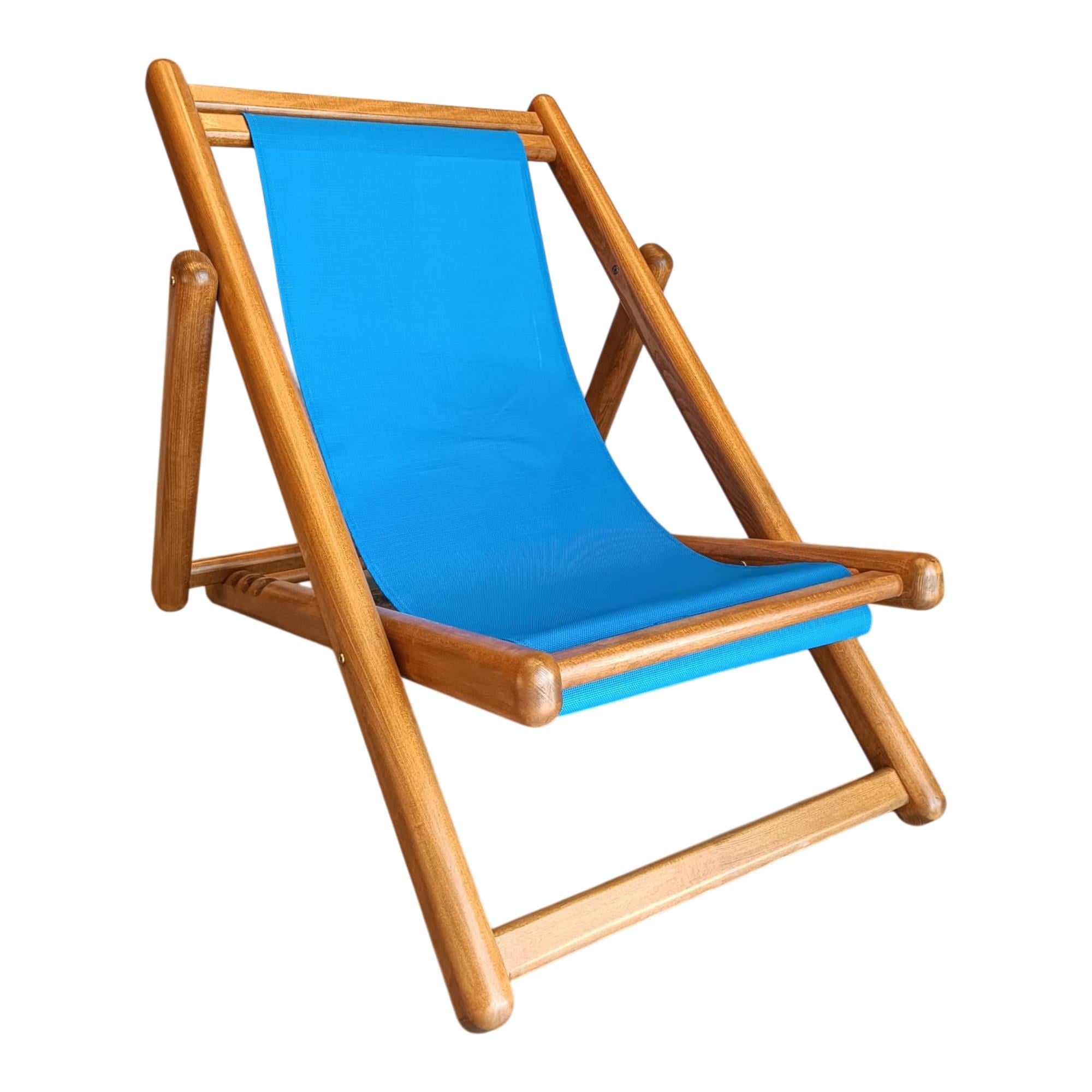 Tibet Deckchair Ahşap Şezlong - 3 Kademeli Sırt Dayama, Terletmez Kumaş