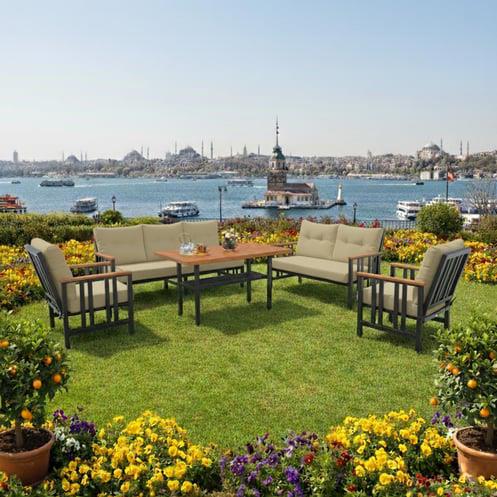 Çamlıca Alüminyum Bahçe Oturma Grubu | 7 Kişilik Bahçe, Balkon Koltuk Takımı