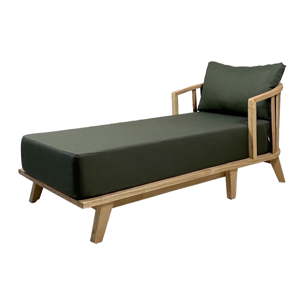 Emirgan Ahşap Şezlong - Lounger -Minderli, Masif Kestane