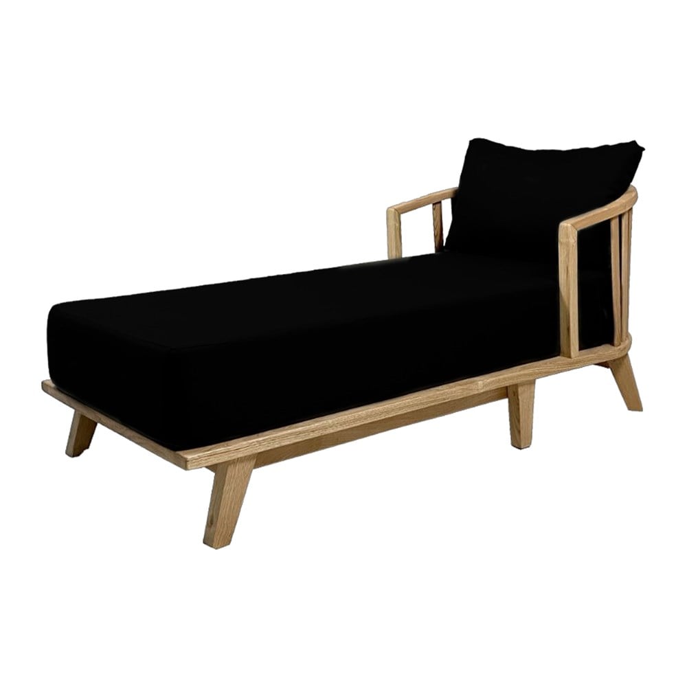 Emirgan Ahşap Şezlong - Lounger -Mindersiz, Masif Kestane