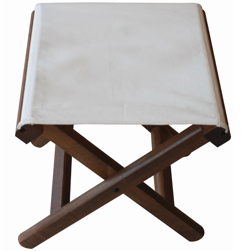 Kaş Katlanabilir Ahşap Bahçe Balkon Taburesi -PVC Oturum