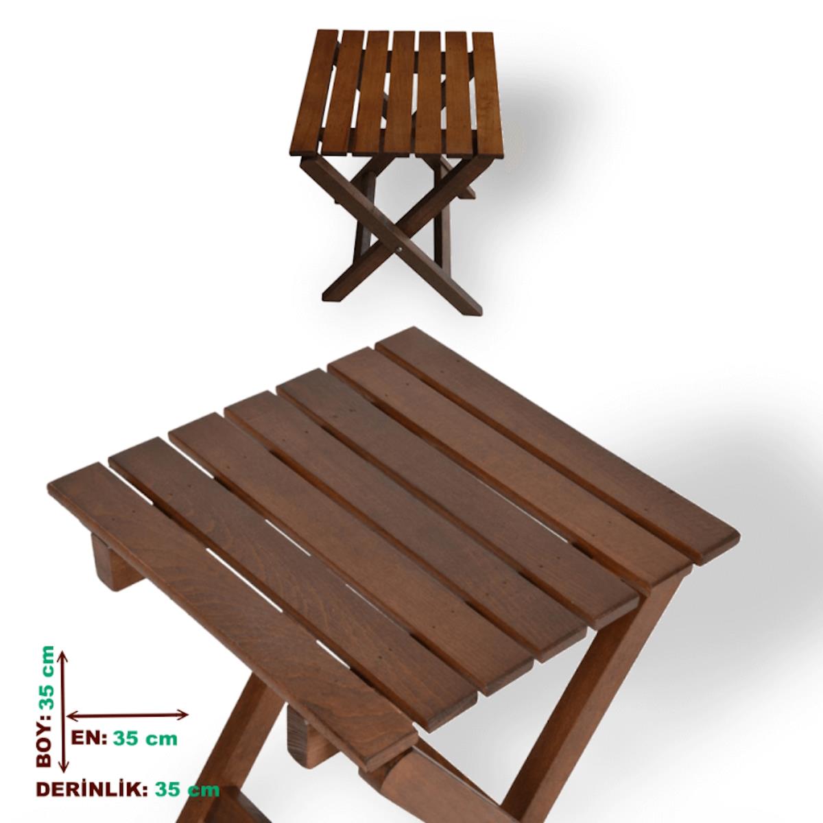 Koli Katlanabilir Ahşap Bahçe Balkon Taburesi