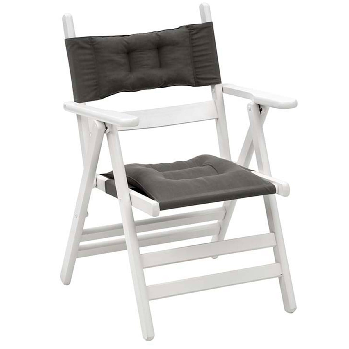 Marmaris Katlanır Ahşap Bahçe Balkon Sandalyesi -Kolçaklı, Minderli -Atina Chair