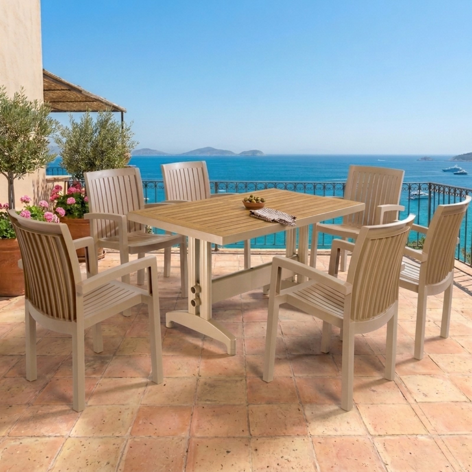 Papatya Nova X 80x140 Dikdörtgen Masa Sandalye Takımı - 4 ve 6 Kişilik Bahçe Balkon Set