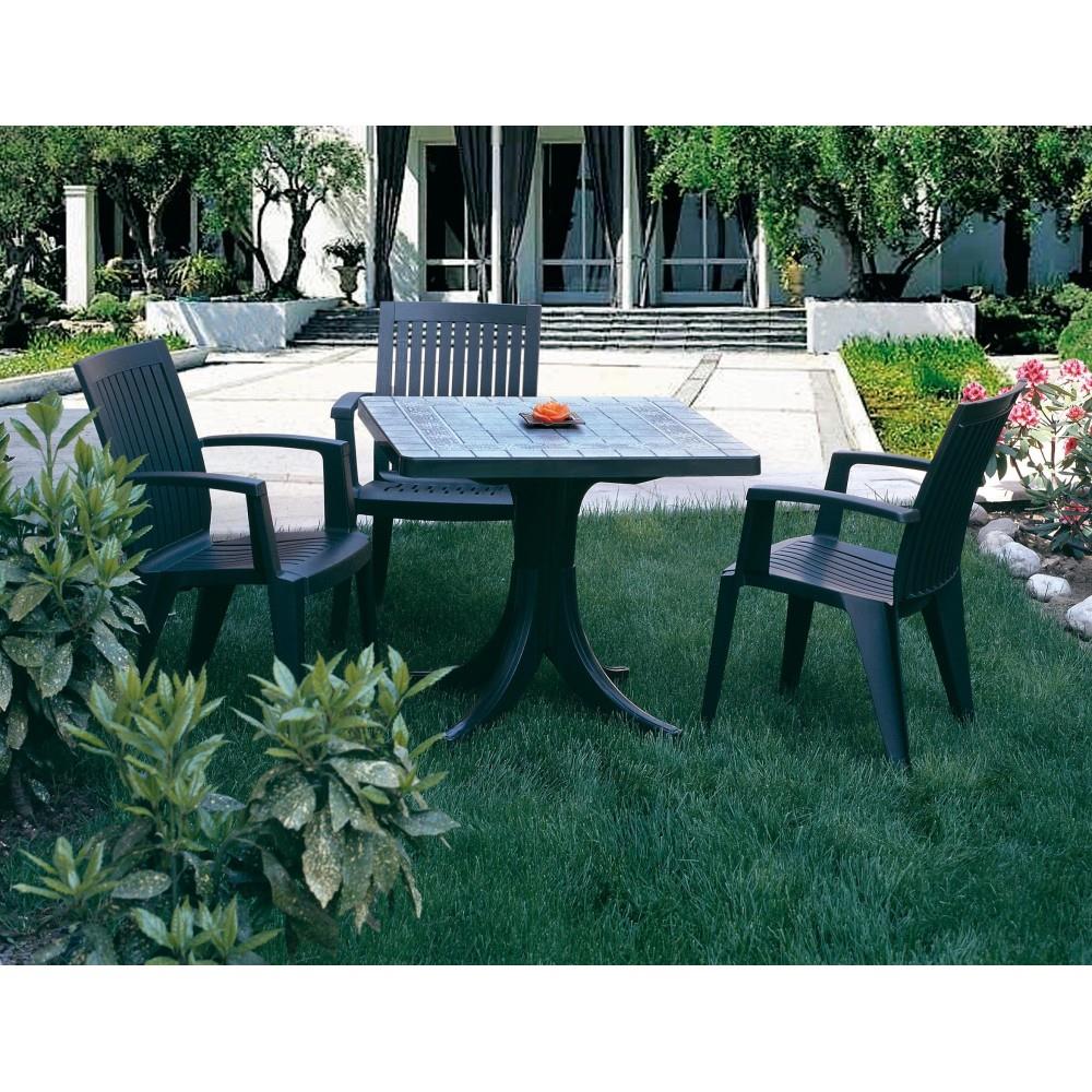 Papatya Favori Plastik Masa - 80x80 Kare Bahçe Balkon Masası