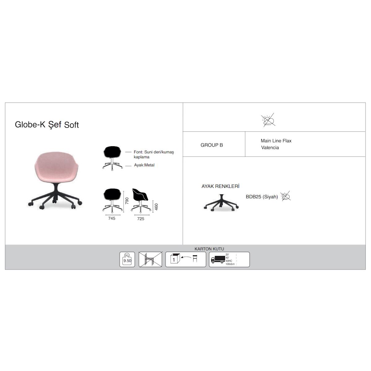 Papatya Globe-K Şef Soft Koltuk | Amortisörlü Çalışma odası & Ofis Koltuğu