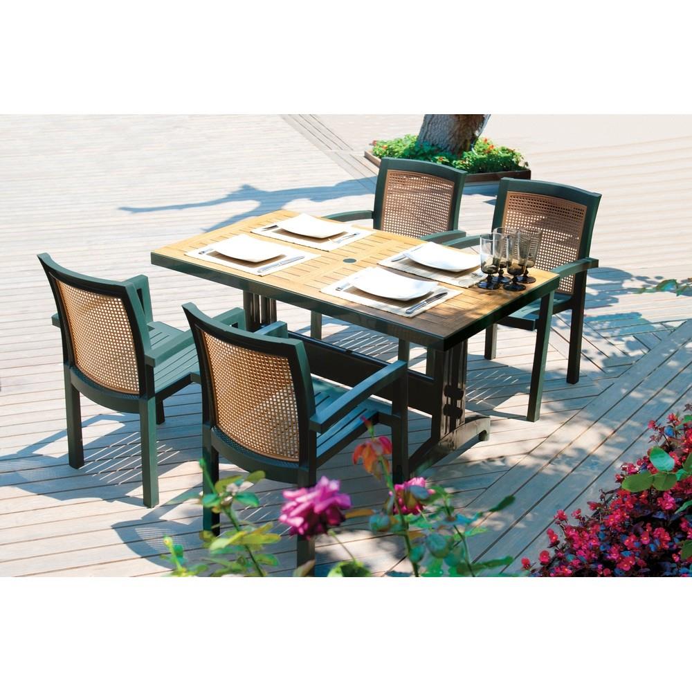 Papatya Pera Plastik Masa - 4 Kişilik 70x120 Bahçe Balkon Masası 