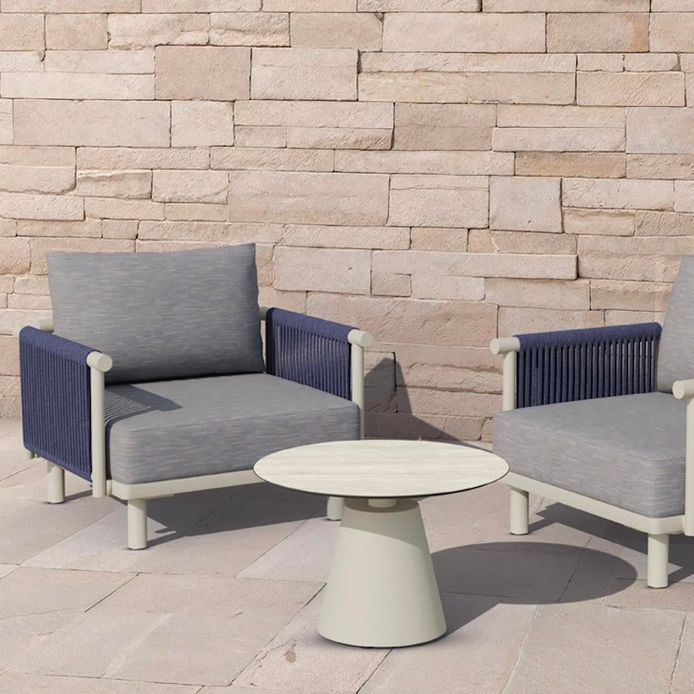 Papatya Roll Sehpa 224 - Compact Tabla & Metal Ayak Kafe Sehpası