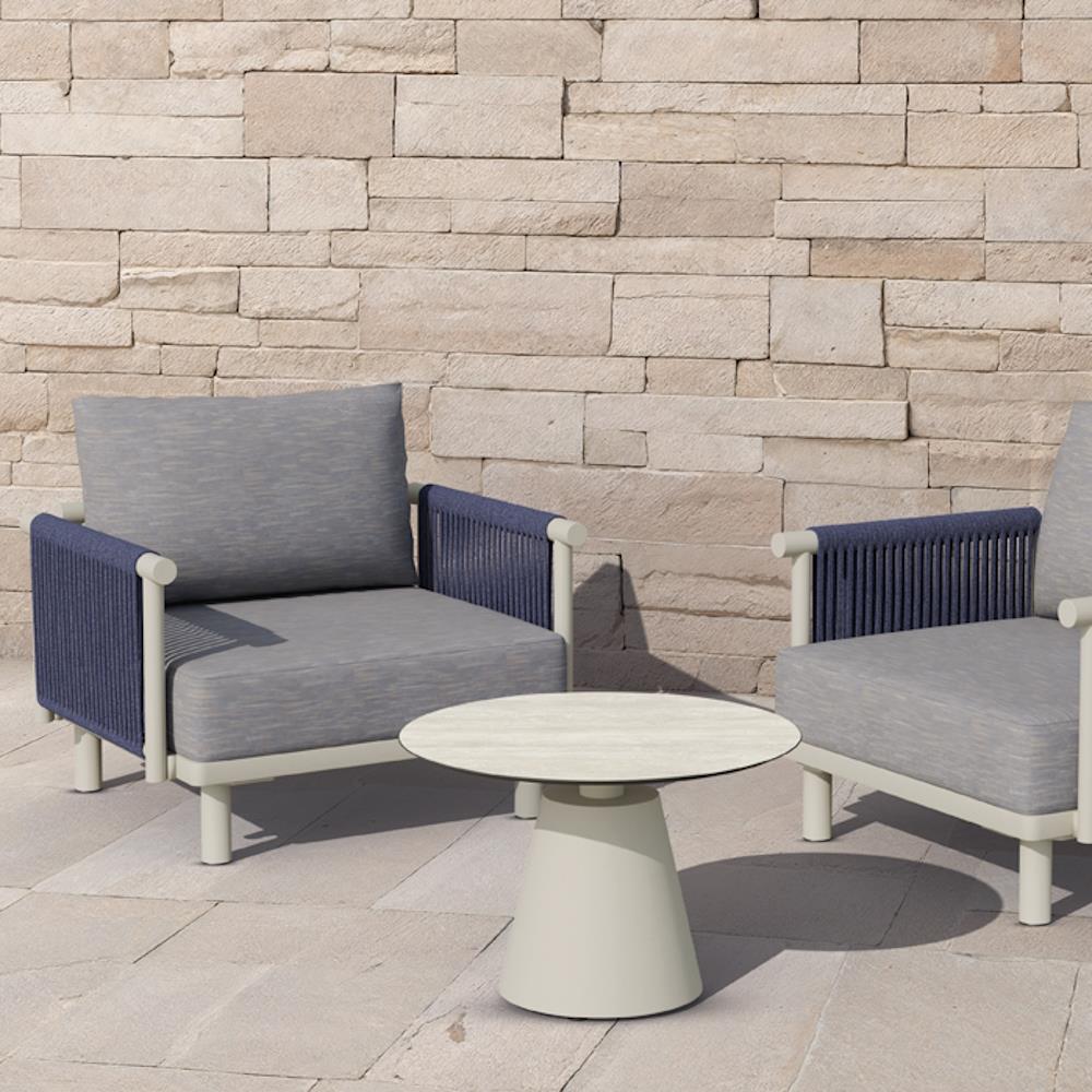 Papatya Roll Sehpa 223 - Compact Tabla & Metal Ayak Kafe Sehpası