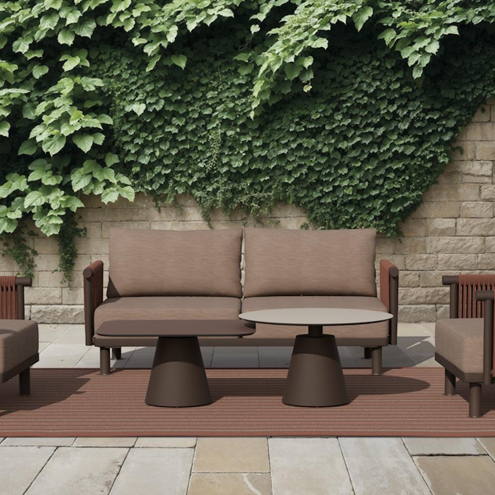 Papatya Roll Sehpa 224 - Compact Tabla & Metal Ayak Kafe Sehpası