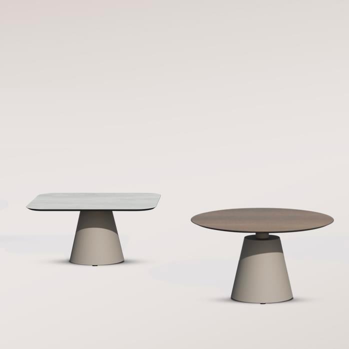 Papatya Roll Sehpa 224 - Compact Tabla & Metal Ayak Kafe Sehpası