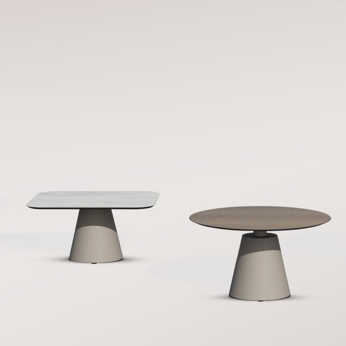 Papatya Roll Sehpa 223 - Compact Tabla & Metal Ayak Kafe Sehpası