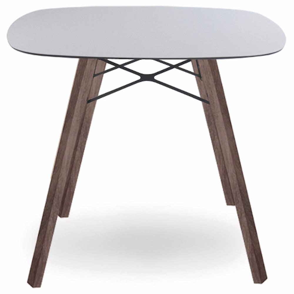 Papatya Wox Masa 99x99 cm - Compact Tabla & Ahşap Ayak