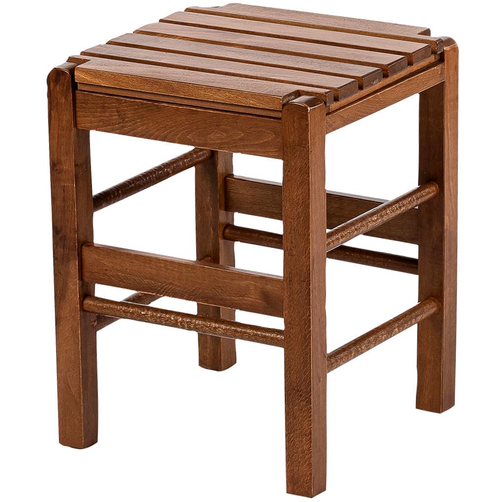 Riva Ahşap Bahçe Balkon Kafe Taburesi -Hasır ve Ahşap Oturum Seçimli