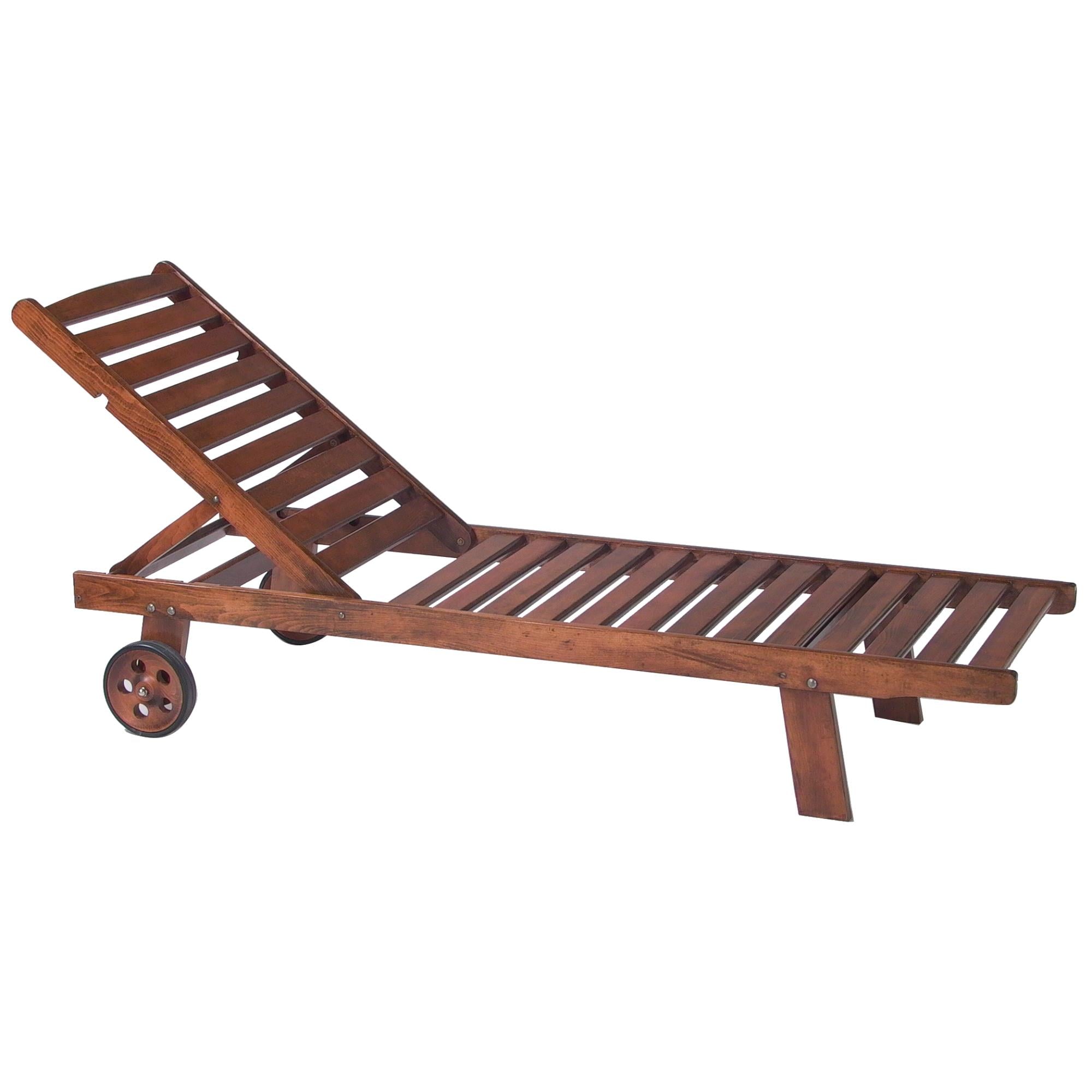 Riva Ahşap Şezlong - Bahçe, Plaj, Havuz Şezlongu - 4 Kademeli Yaslanma