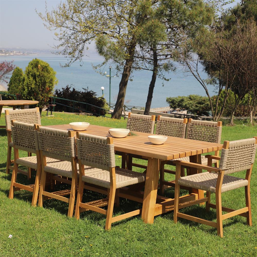 Taksim Ahşap Bahçe Balkon Masaları -Masif Kestane