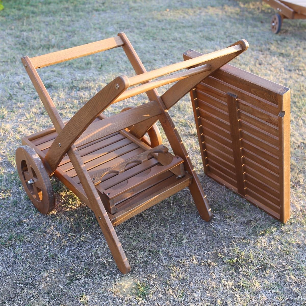 Wine Cart - Ahşap Servis Sunum Arabası