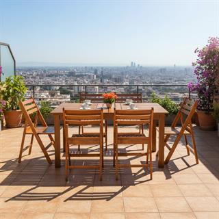 Albatros S Ahşap Masa Sandalye Takımları - 4, 6, 8 Kişilik Katlanır Bahçe Balkon Set