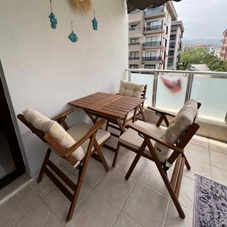 Antalya Ahşap Masa Sandalye Takımları - 3 ve 4 Kişilik Minderli Katlanır Bahçe Balkon Set