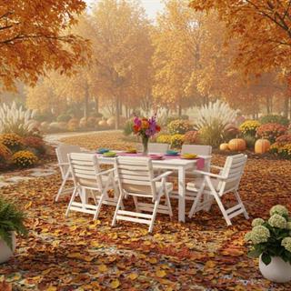 Antalya Ahşap Masa Sandalye Takımları Beyaz - 4 ve 6 Kişilik Bahçe Balkon Set