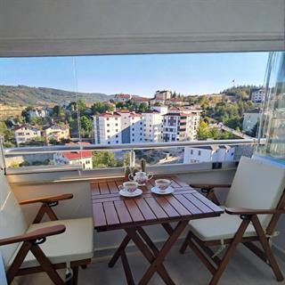 Antalya Ahşap Masa Sandalye Takımları - 2 Kişilik Düz Minderli Katlanır Bahçe Balkon Set