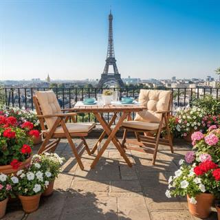 Antalya Ahşap Masa Sandalye Takımları -2 Kişilik Minderli Katlanır Bahçe Balkon Set