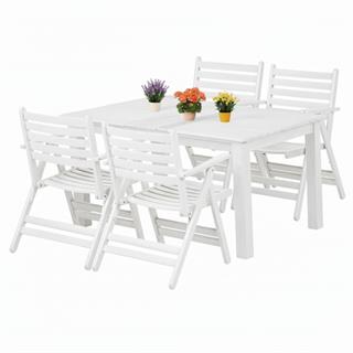 Antalya Ahşap Masa Sandalye Takımları Beyaz - 4 ve 6 Kişilik Bahçe Balkon Set