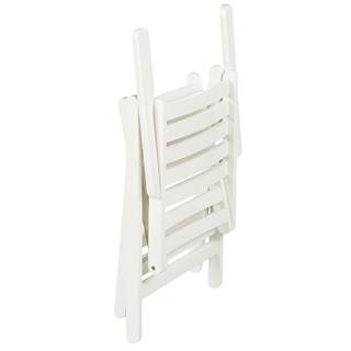 Antalya Kolçaklı Katlanır Sandalye Beyaz - Ahşap Bahçe Balkon Sandalyesi  (London Chair - White)