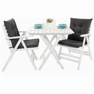 Antalya Kolçaklı Katlanır Sandalye Beyaz - Ahşap Bahçe Balkon Sandalyesi  (London Chair - White)