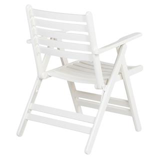 Antalya Kolçaklı Katlanır Sandalye Beyaz - Ahşap Bahçe Balkon Sandalyesi  (London Chair - White)