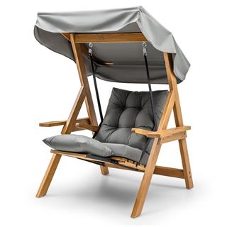 Aşiyan Plus Tek Kişilik Ahşap Salıncak - Dış Mekan Bahçe Balkon Ve Teras Salıncağı