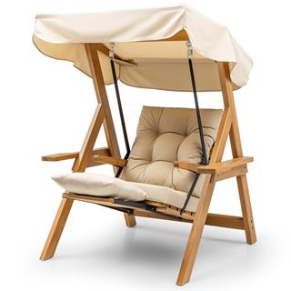 Aşiyan Plus Tek Kişilik Ahşap Salıncak - Dış Mekan Bahçe Balkon Ve Teras Salıncağı